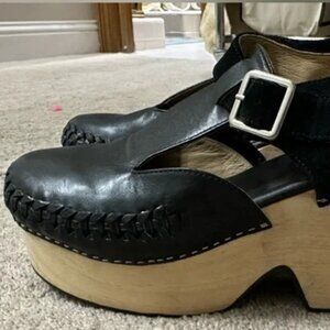 Free People Emmer Clogs Black Leather 40